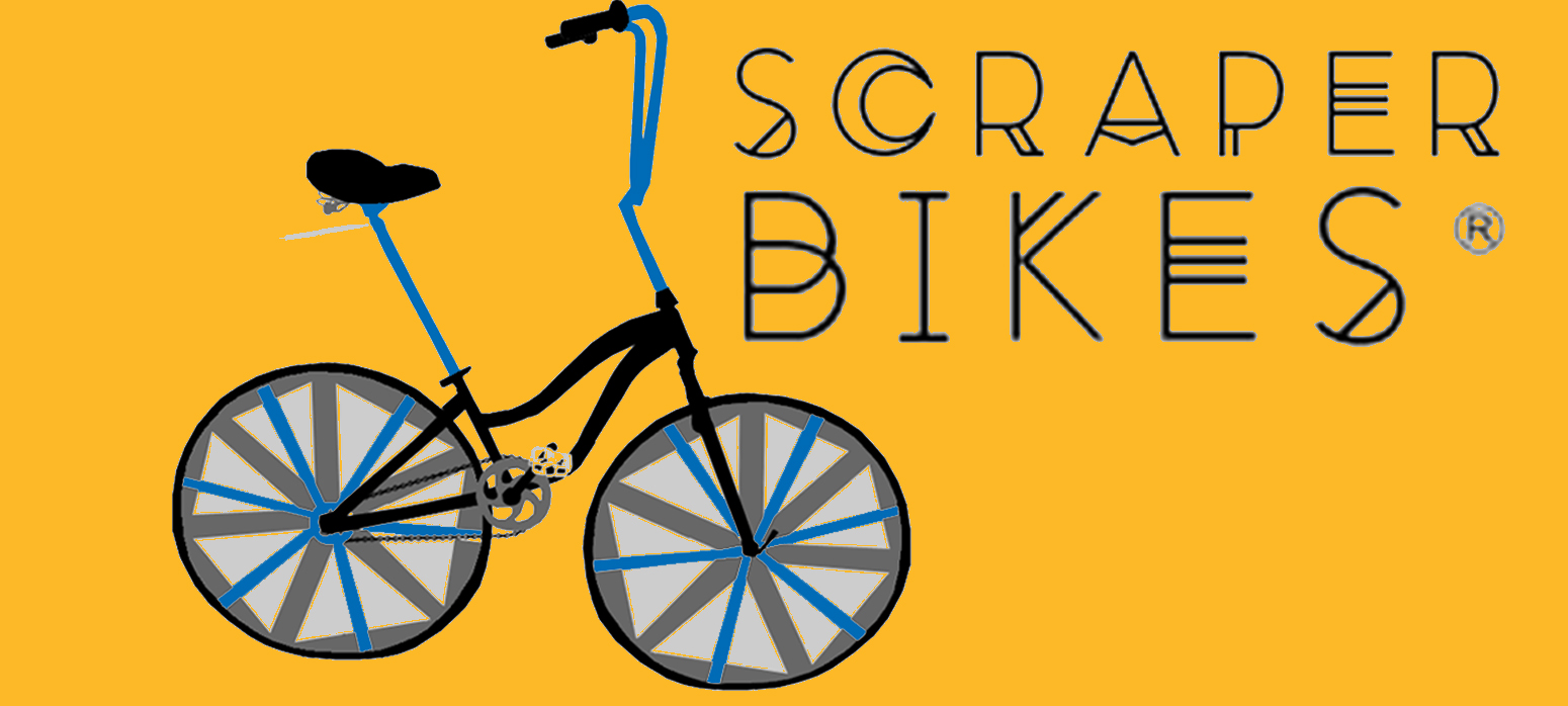 Scraper Bikes (cartoon image of custom bicycle)